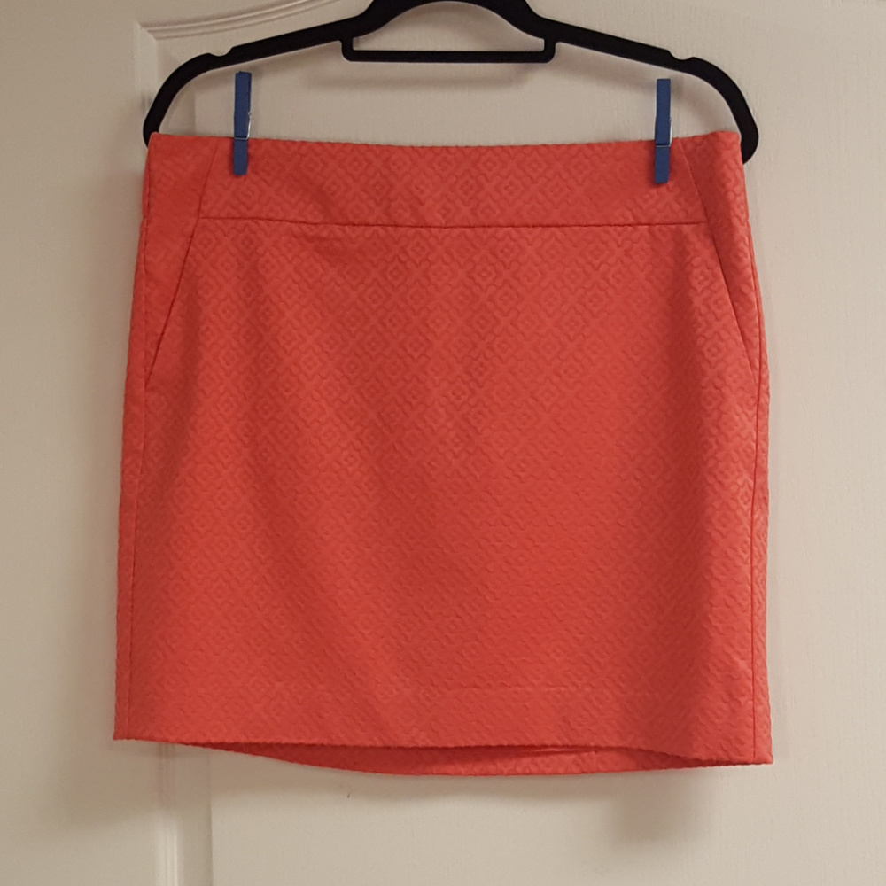 Anne Taylor Coral Textured Skirt NWT